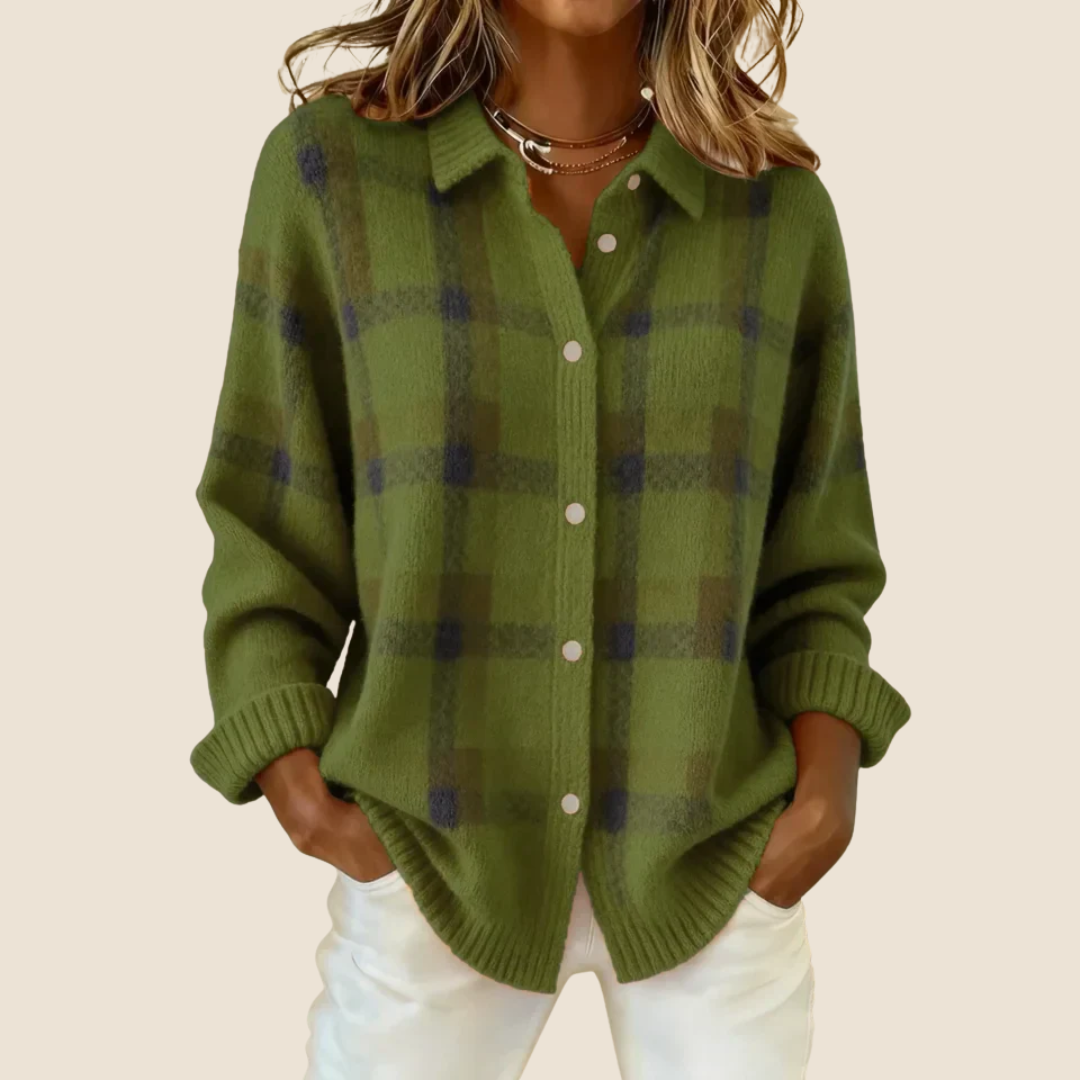 Anne – Cozy Retro Check Sweater