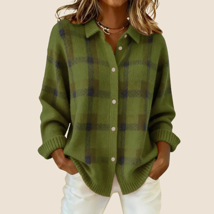 Anne – Cozy Retro Check Sweater