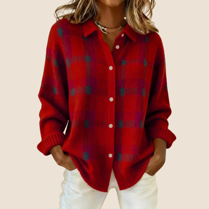 Anne – Cozy Retro Check Sweater