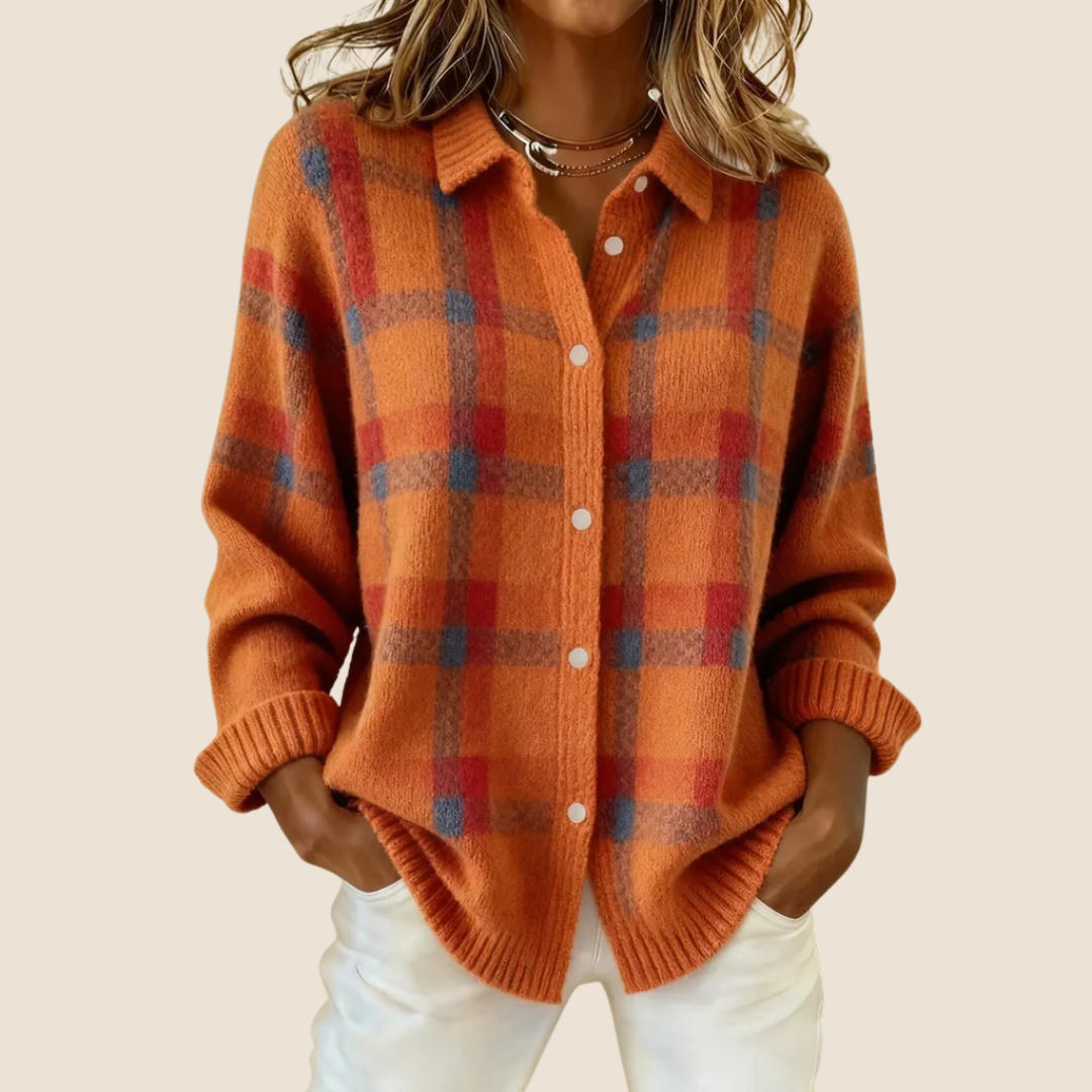 Anne – Cozy Retro Check Sweater