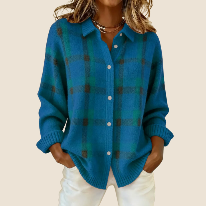 Anne – Cozy Retro Check Sweater