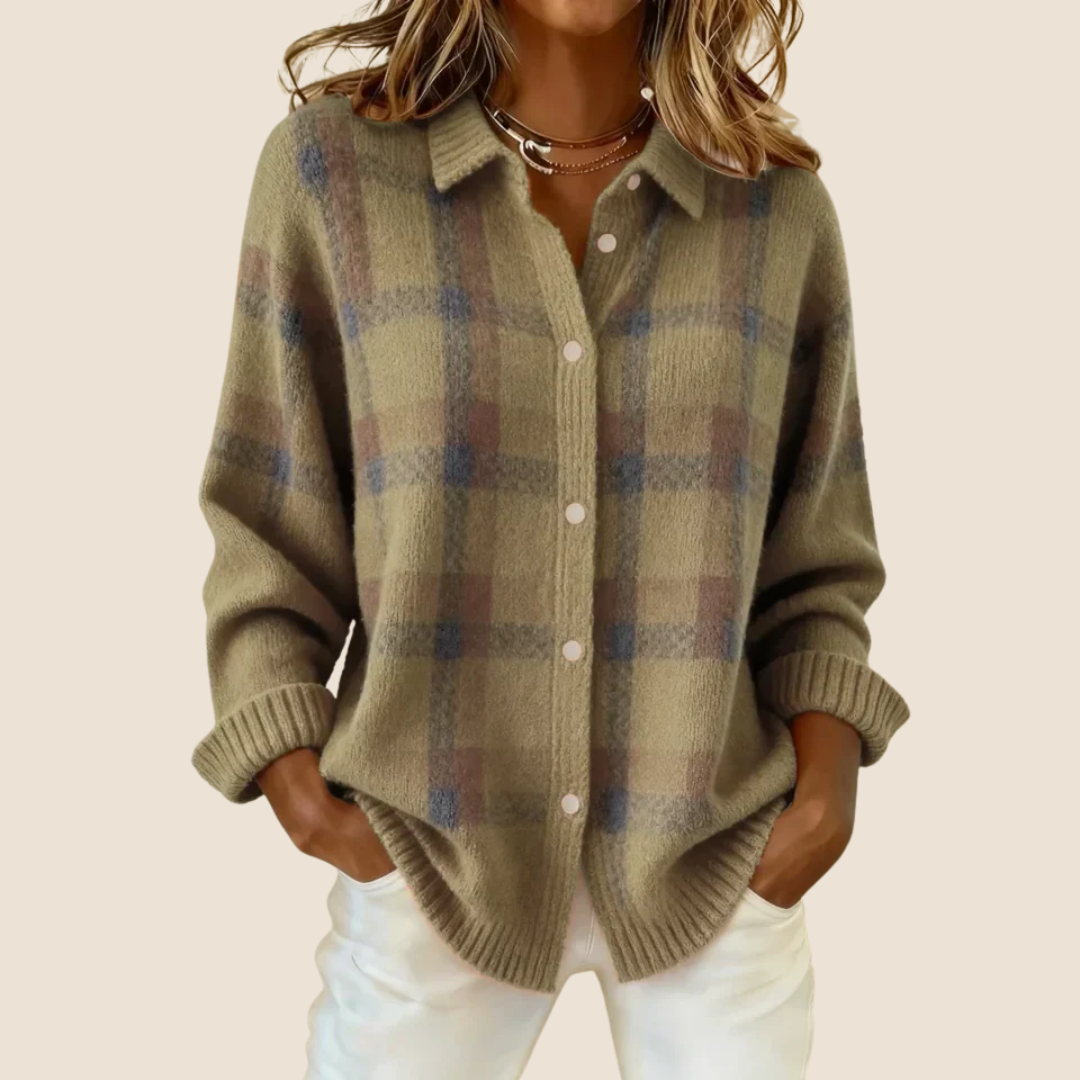 Anne – Cozy Retro Check Sweater