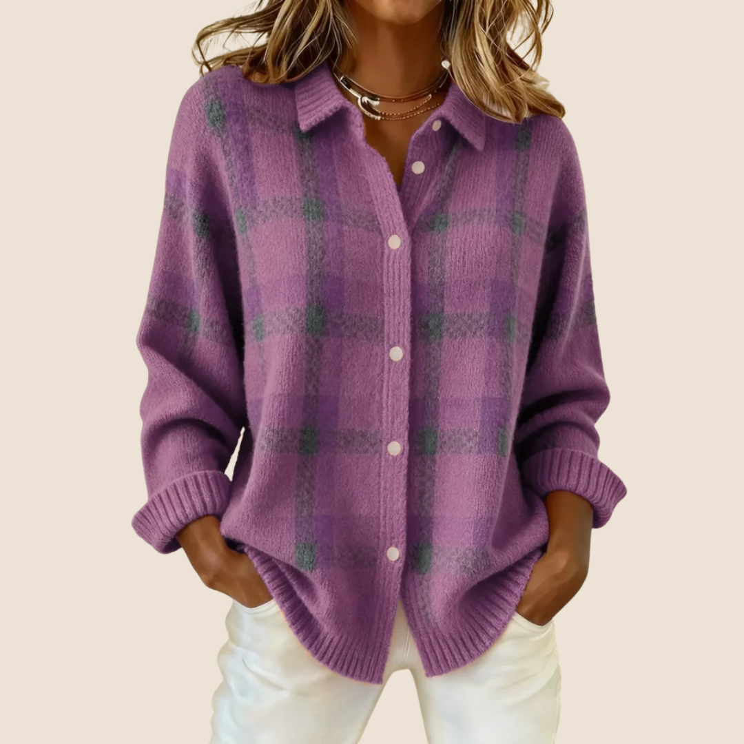 Anne – Cozy Retro Check Sweater