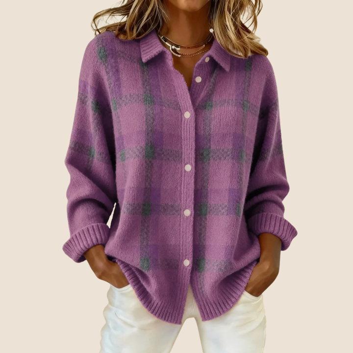 Anne – Cozy Retro Check Sweater