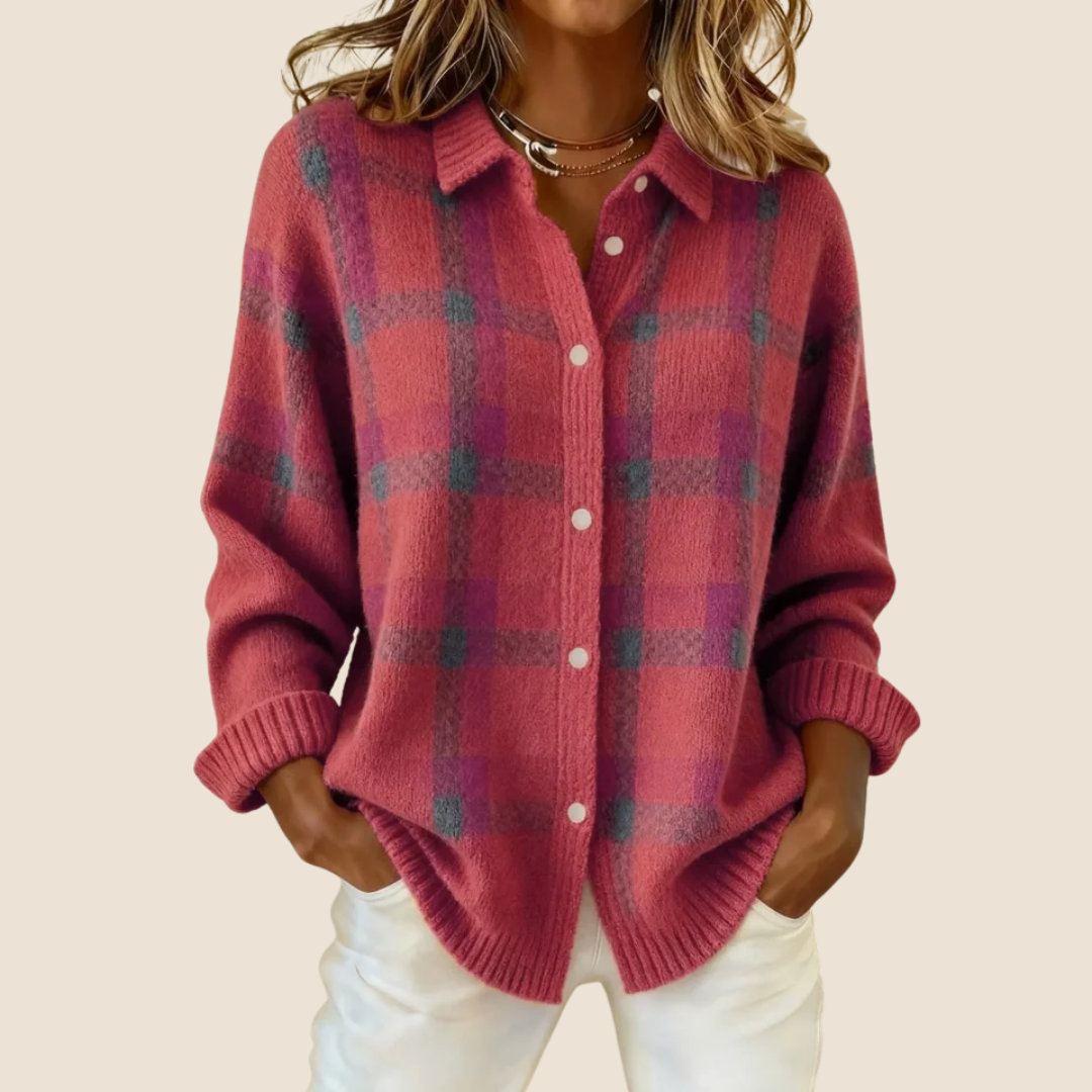 Anne – Cozy Retro Check Sweater