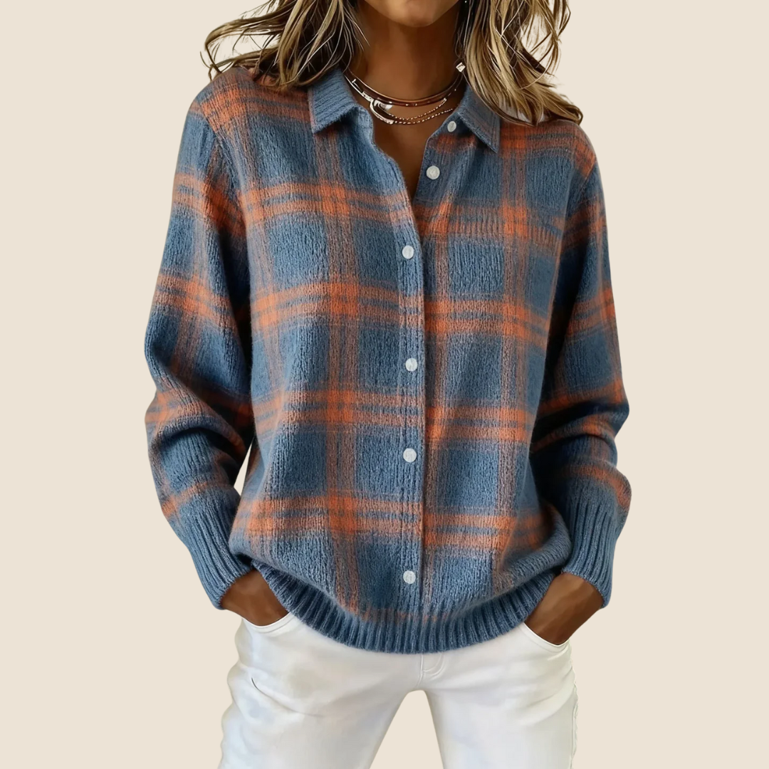 Anne – Cozy Retro Check Sweater