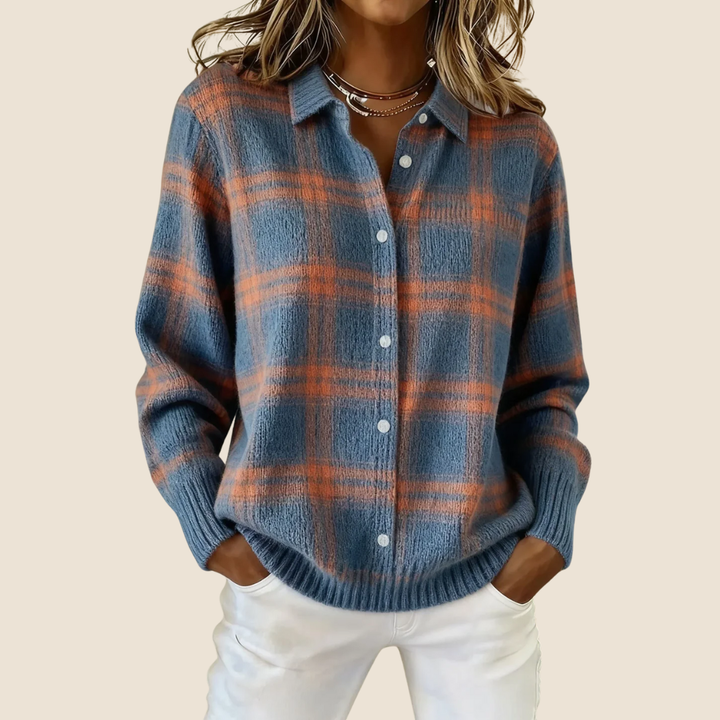 Anne – Cozy Retro Check Sweater
