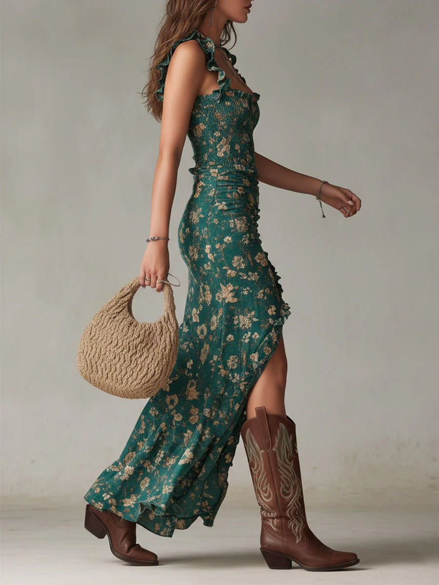 ALÍZ | Boho retro stílusú maxi ruha