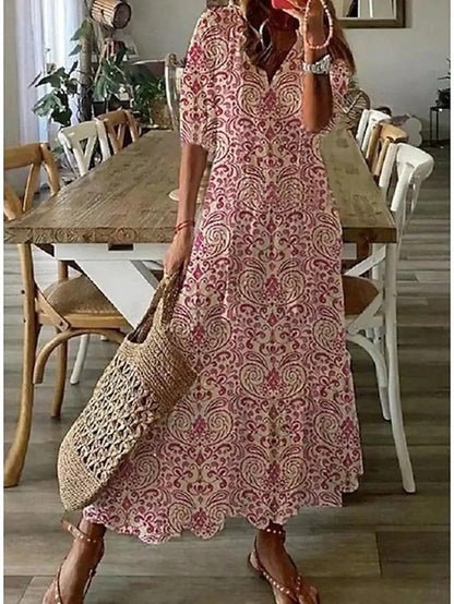 MARIETTA | Boho midi, megkötős dekoltázzsal